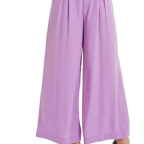 Sz US M Tronjori Wide-Leg Women's Pants Lilac Tronjori Women High Waist Casual - Picture 2 of 10